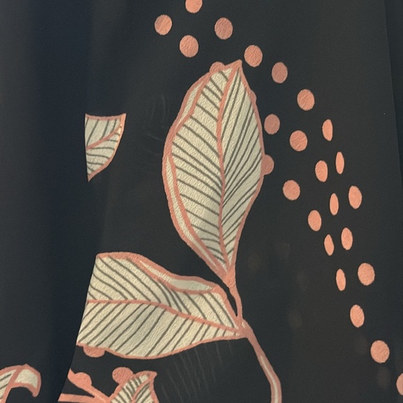 Japana Black wrap/kimona medium blue floral orchids Pink Polka Dots fabulous - Picture 6 of 16